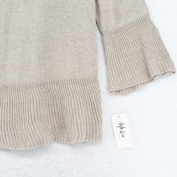 Style & Co. Plus Size Hammock Heather Ruffled Knit Pullover Crewneck Sweater 2X - Picture 6 of 9